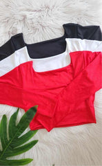 Crop Top Manga Larga Cuello Cuadrado