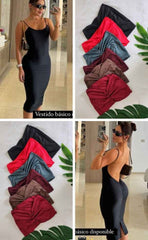 Vestido Espalda Descubierta Corrugado