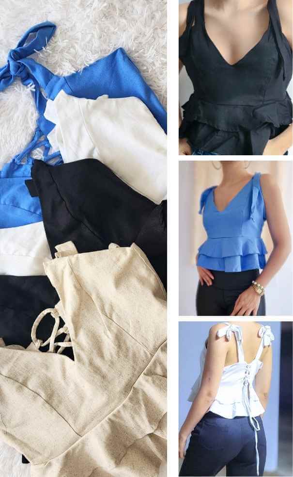Blusa Lino Boleros Trenza