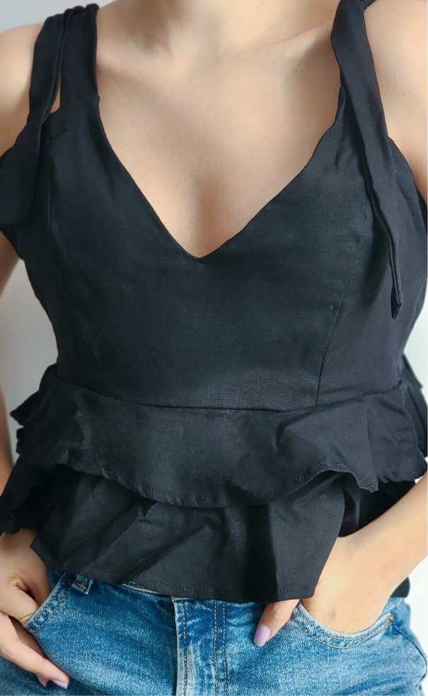 Blusa Lino Boleros Trenza