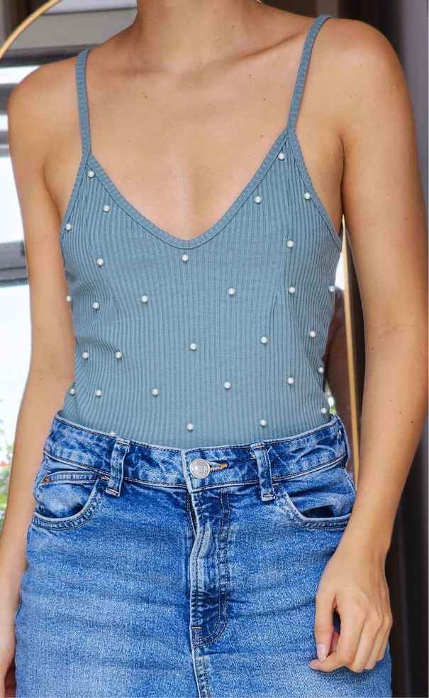 Blusa Tira Básica Rib Tipo Americano