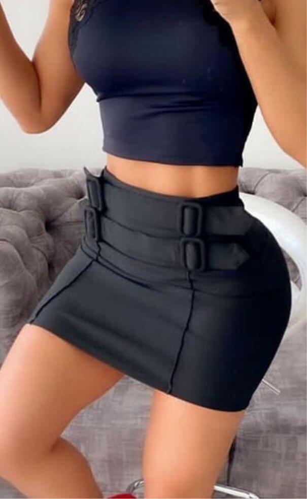 Falda Short Correas