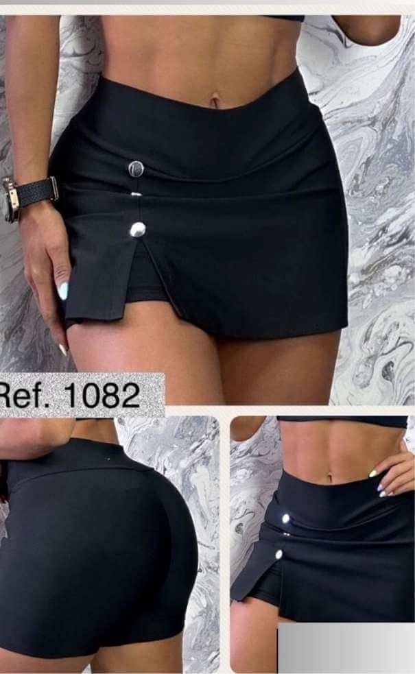Falda Short Botones Plateados - Suplex