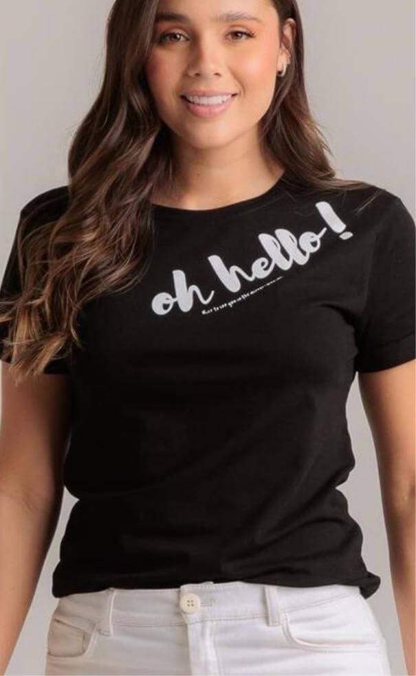 Camiseta Oh Hello - Tela Fria Peruana