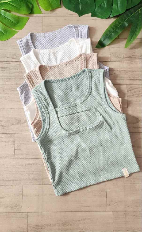 Crop Top Siza Ancho Abertura Rib