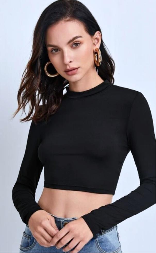Crop top Manga Larga