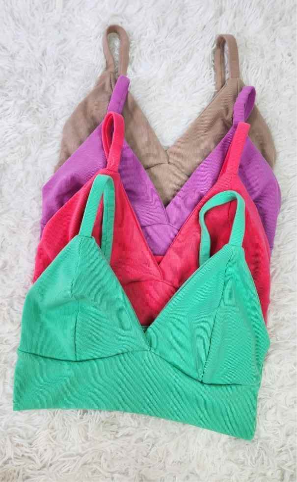 Crop Top Copa V Tira Rib