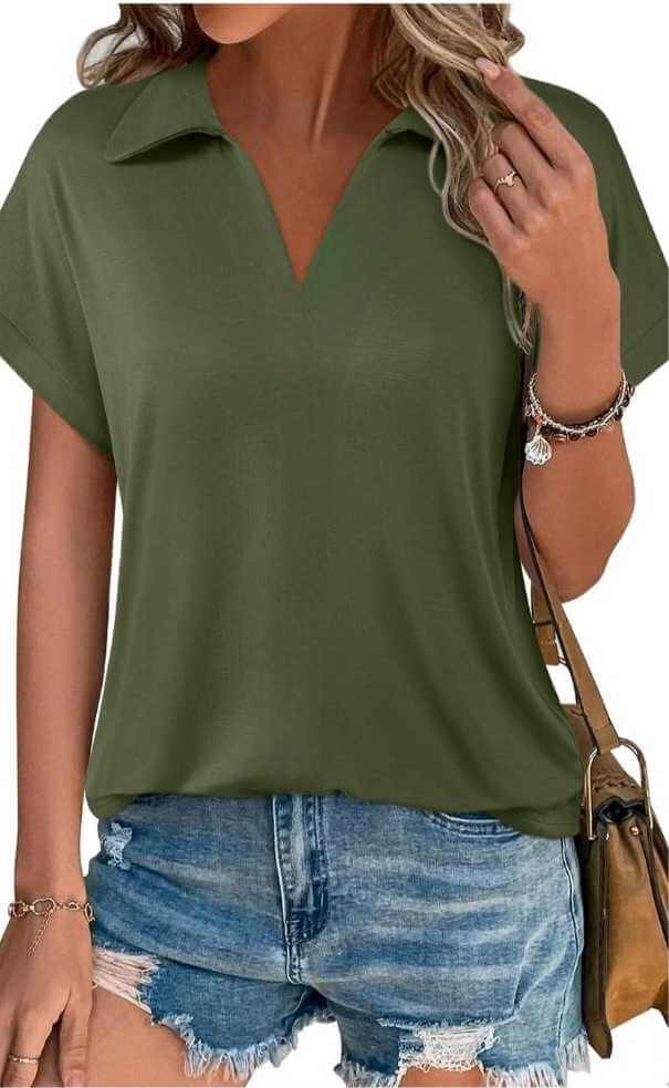 Camisa Cuello V Con Solapa