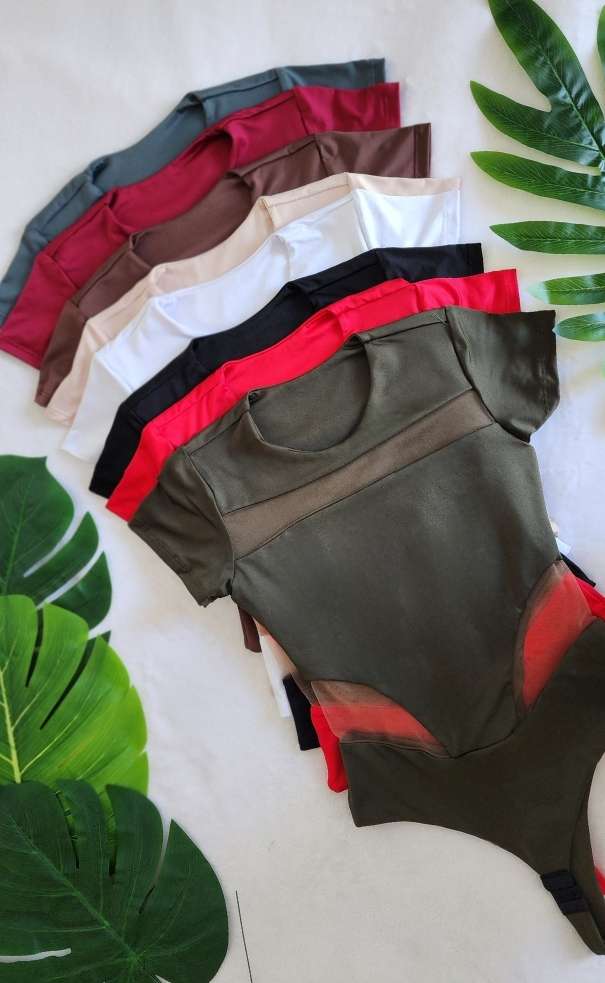 Body Manga Corta Malla