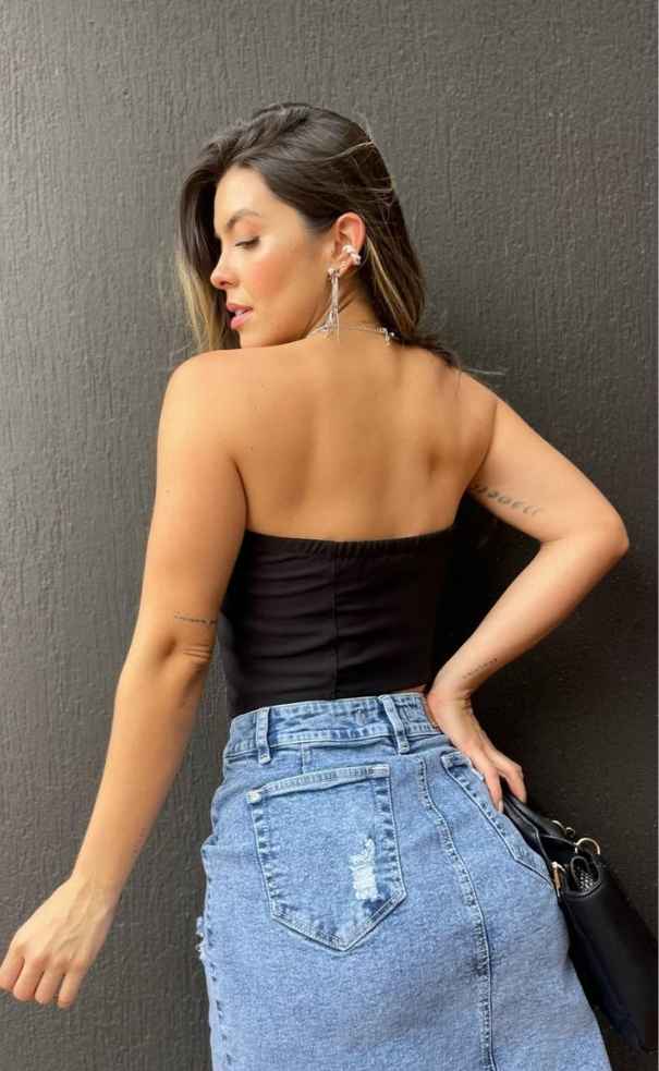 Corset Strapless con Botones Frontales – Talla Única