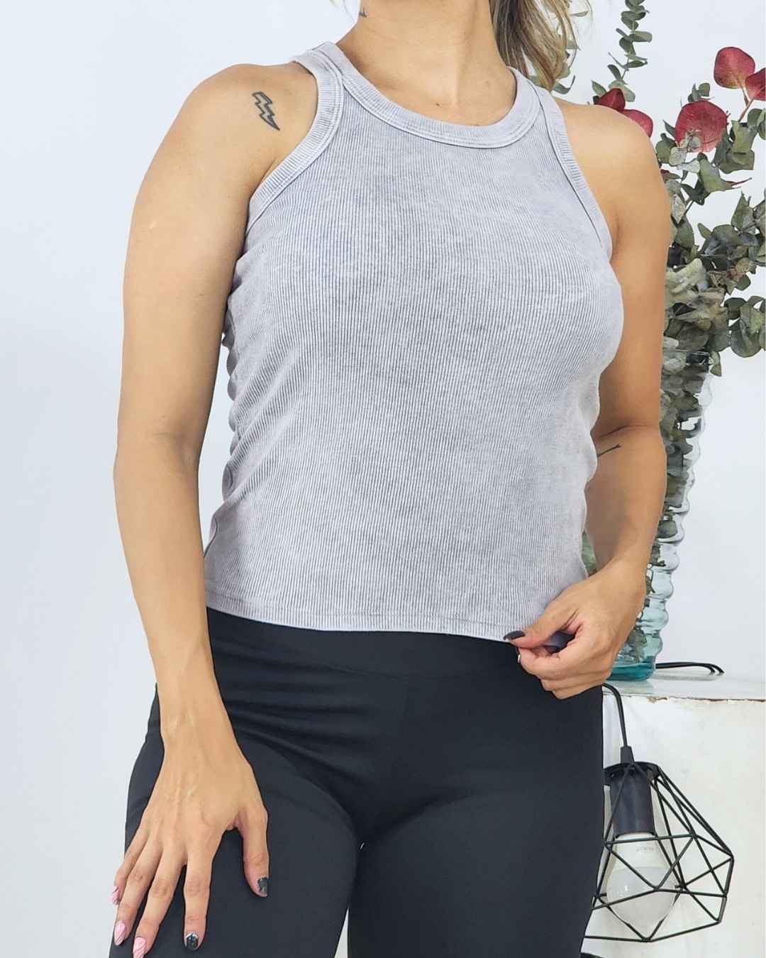 Blusa Esqueleto Rib Tipo Americano Con Sesgo Tie Die