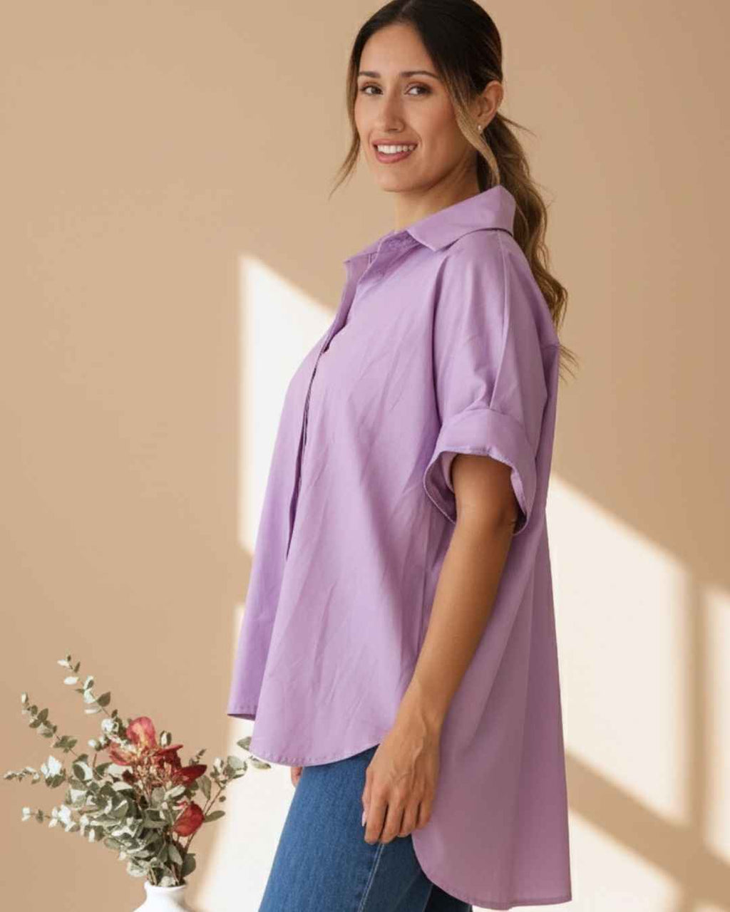 Camisa Oversize Manga Corta