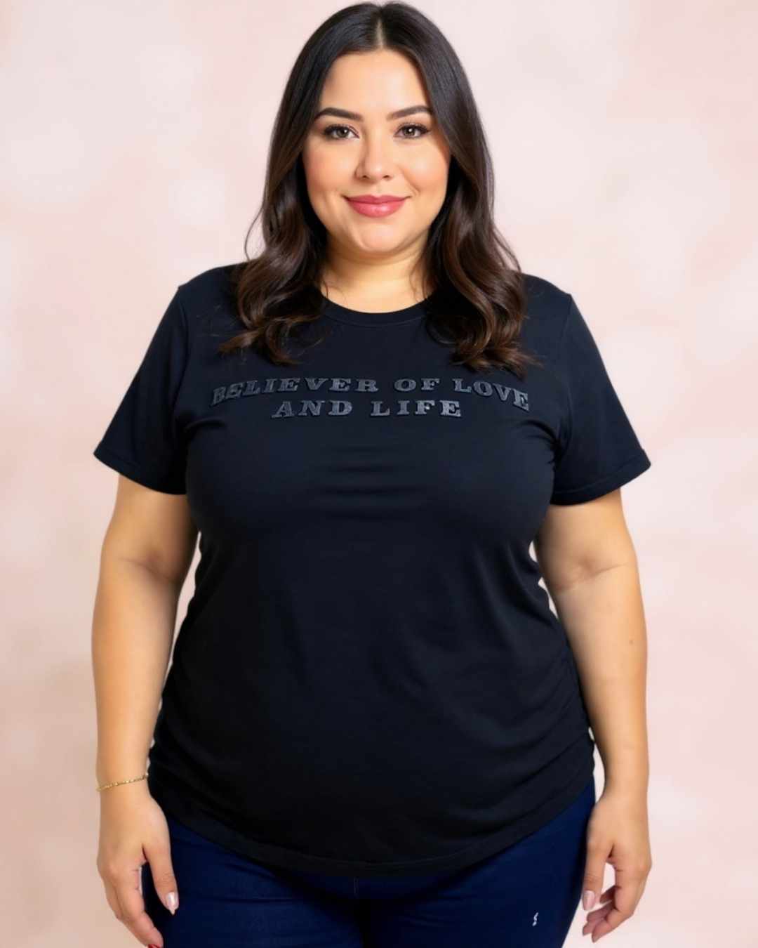 Camiseta Size Plus - Believer - Manga Básica