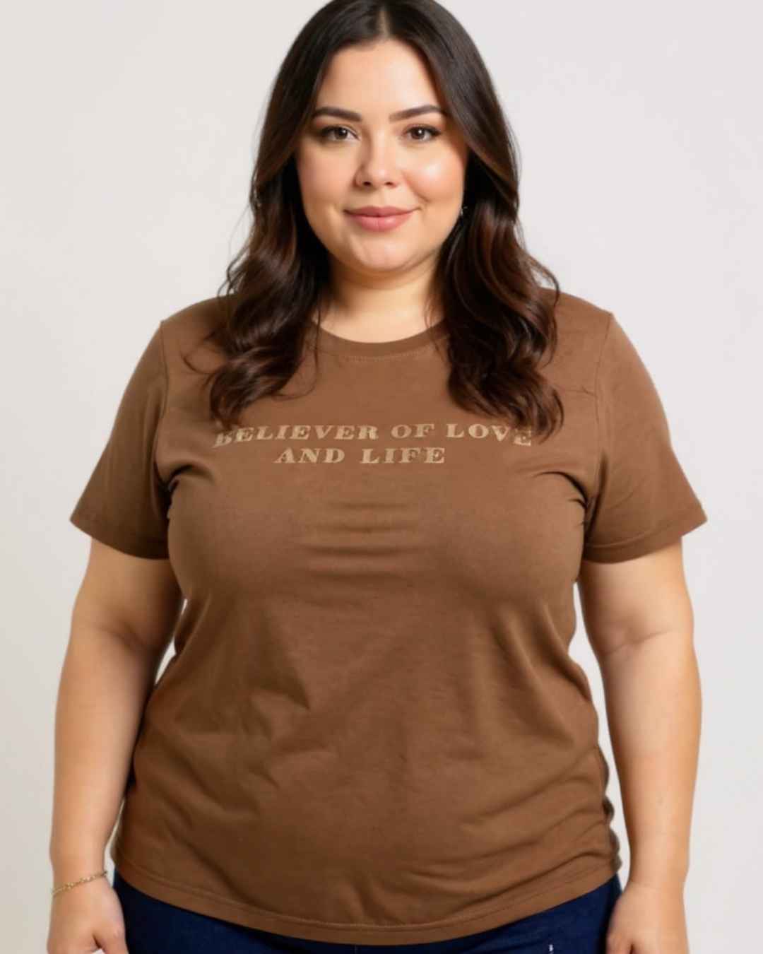 Camiseta Size Plus - Believer - Manga Básica