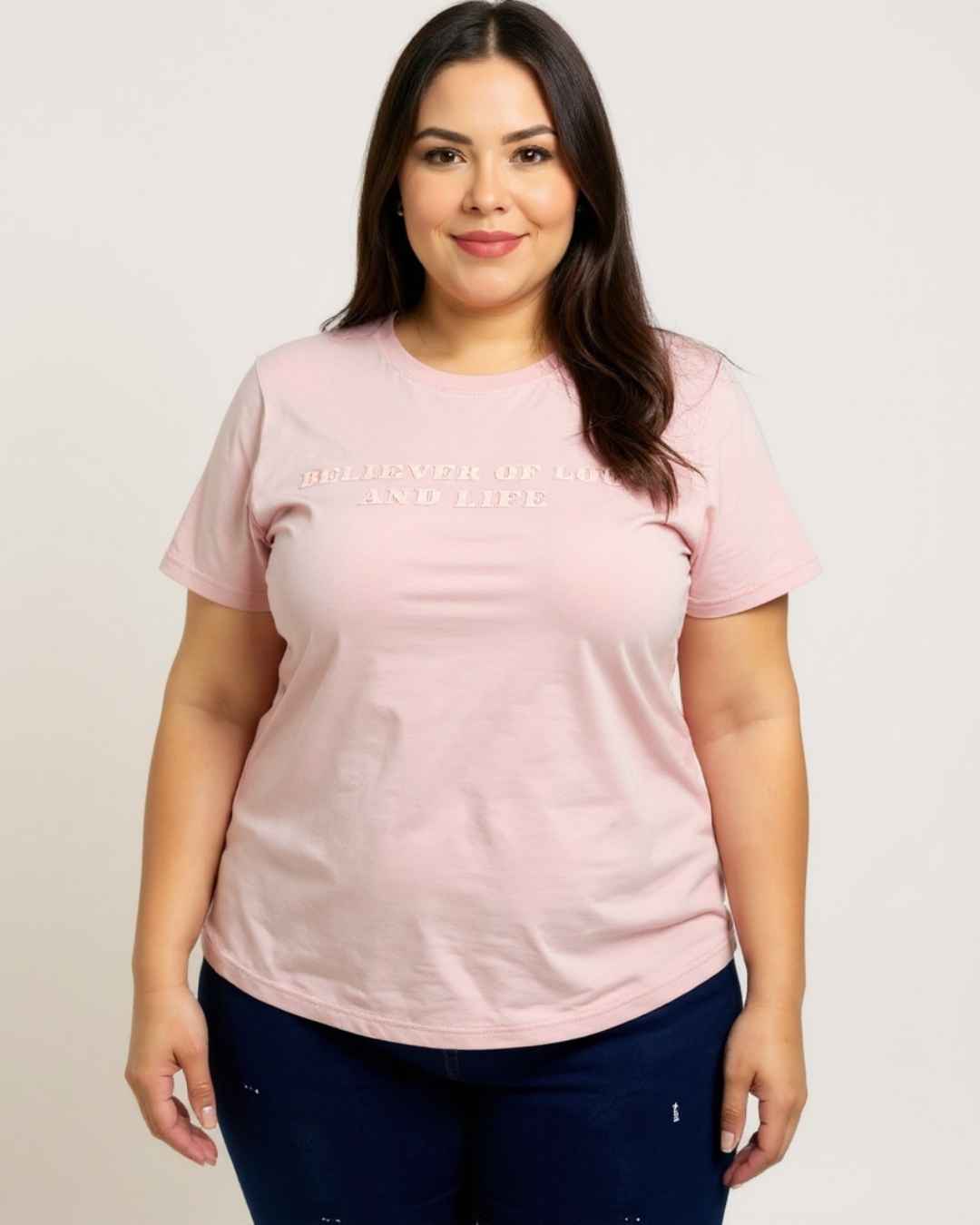 Camiseta Size Plus - Believer - Manga Básica