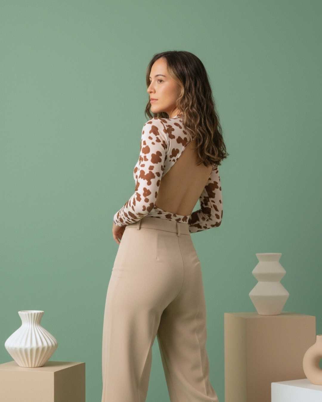 Body Malla Manga Larga (Vaca) Espalda Descubierta