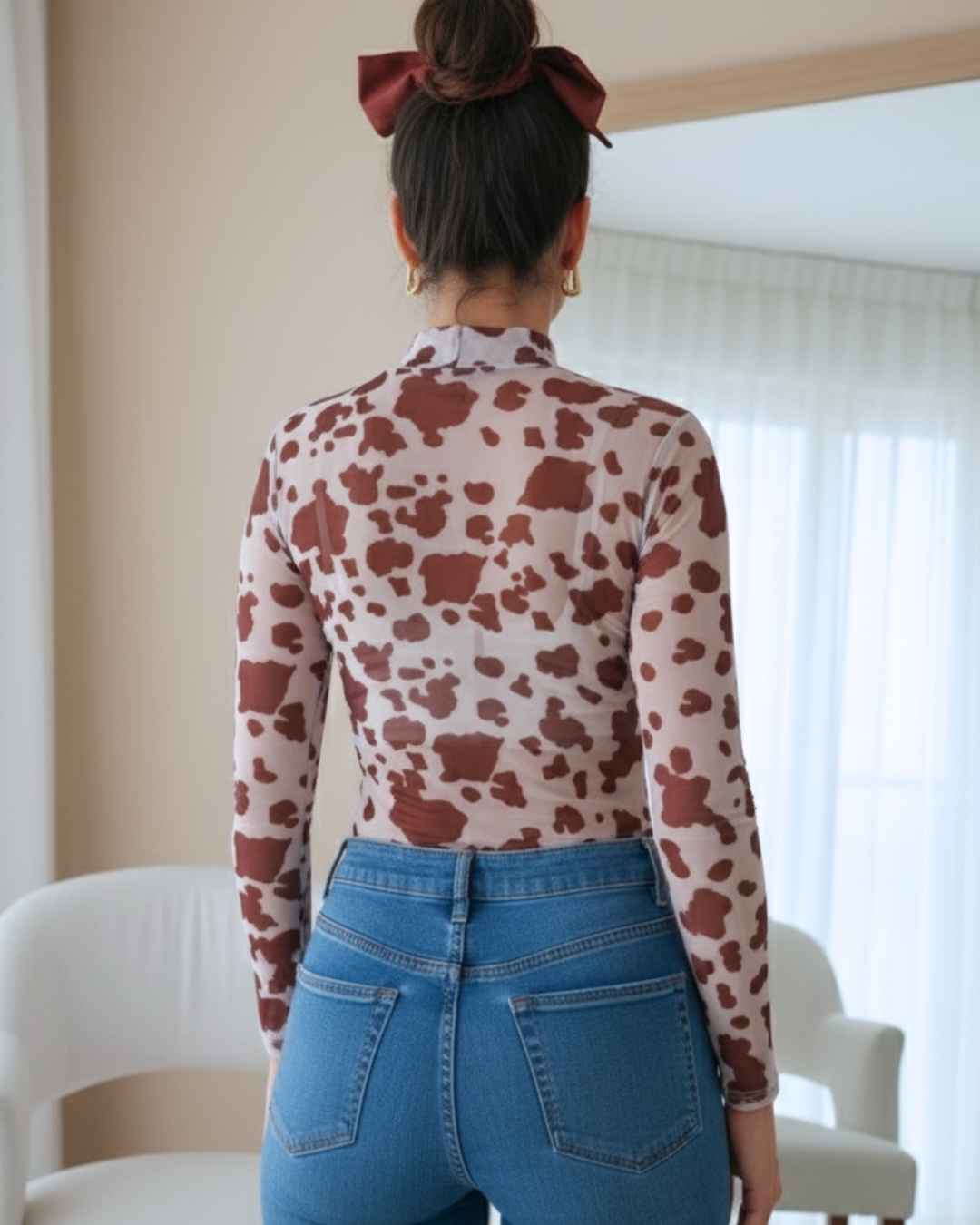 Body Malla Manga Larga (Vaca) + Crop Top