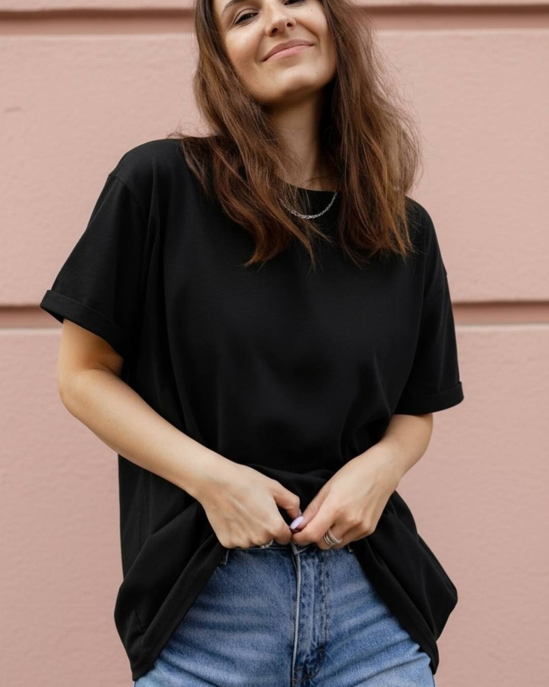 Camiseta Oversize Mangas Doblada