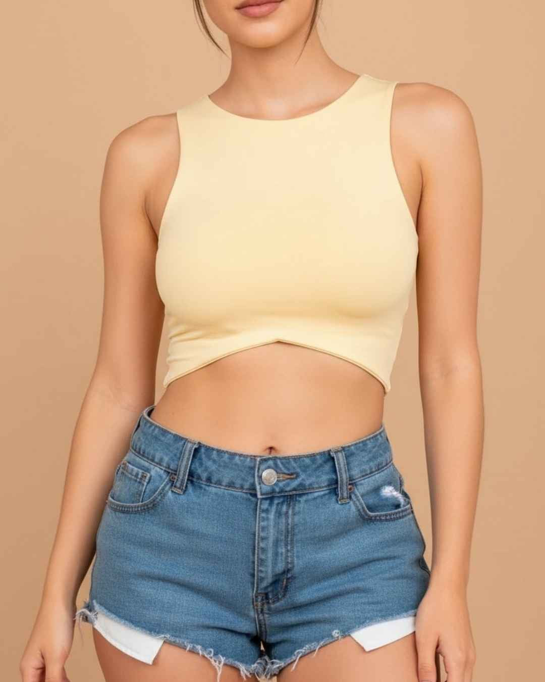 Crop Top Siza Ancho Ombliguero - Polilicra Doble