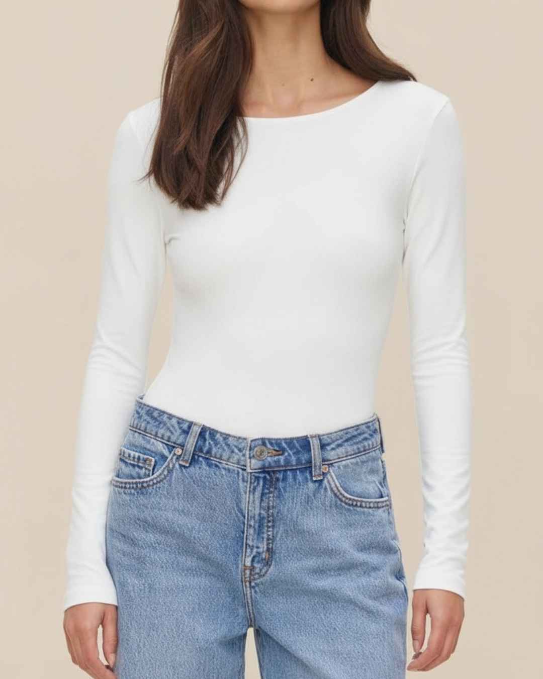 Body Cuello Redondo Manga Larga