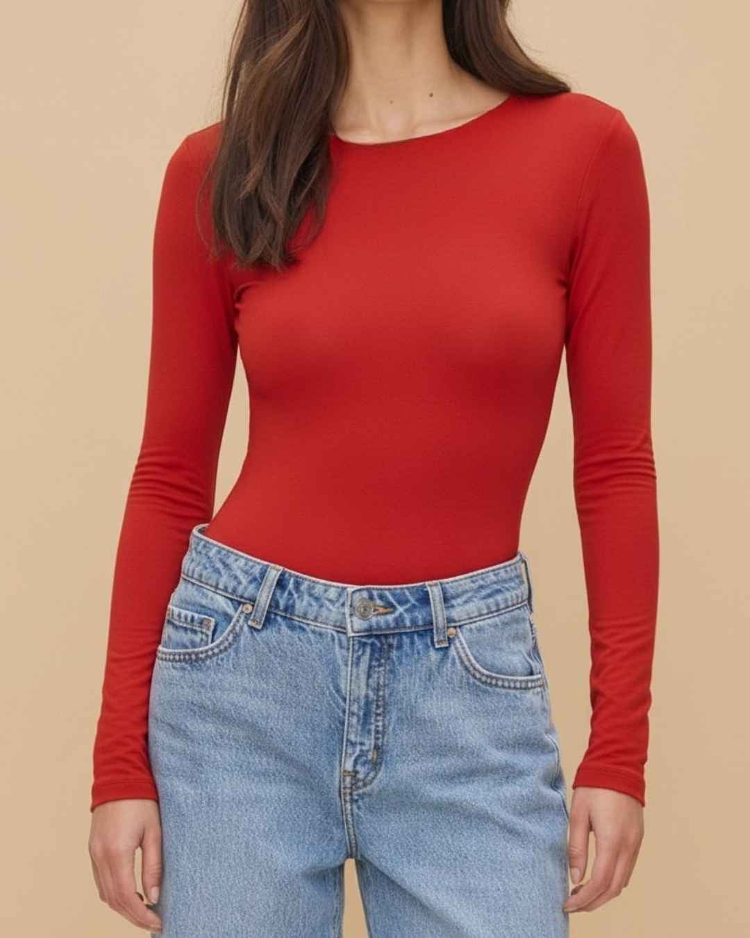 Body Cuello Redondo Manga Larga