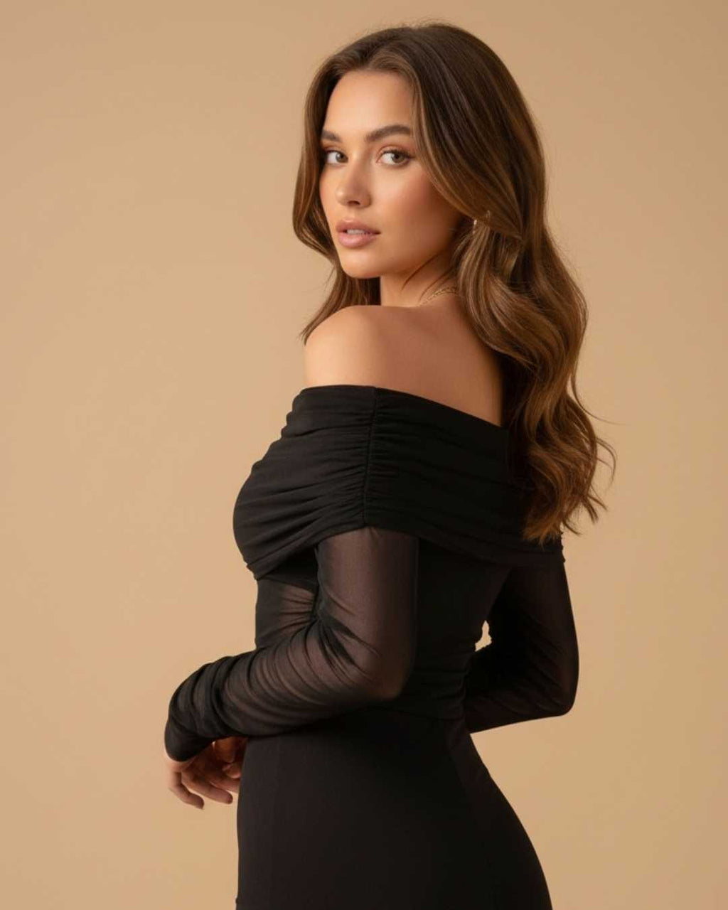 Body Cuello Campesino Manga Larga Malla