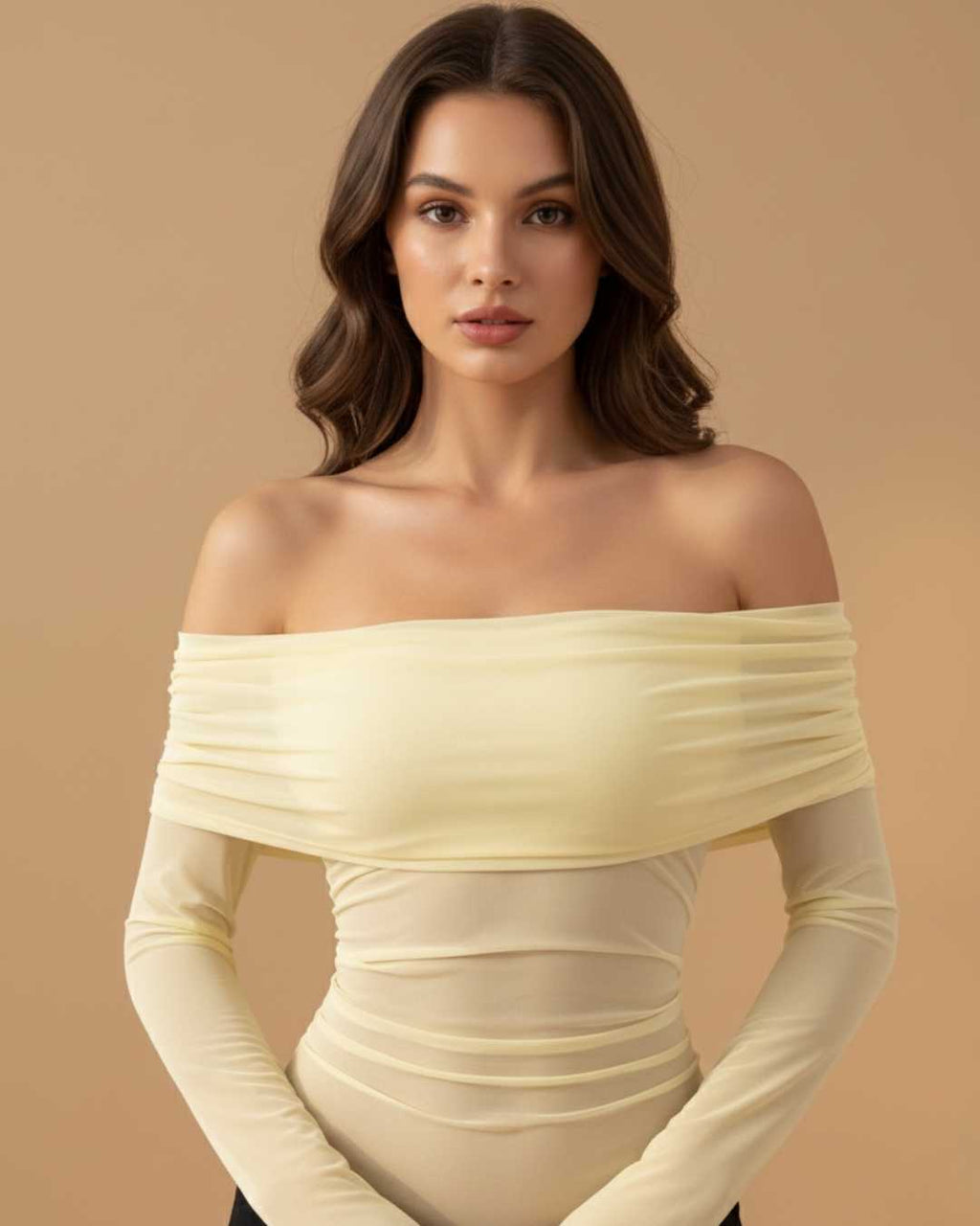 Body Cuello Campesino Manga Larga Malla