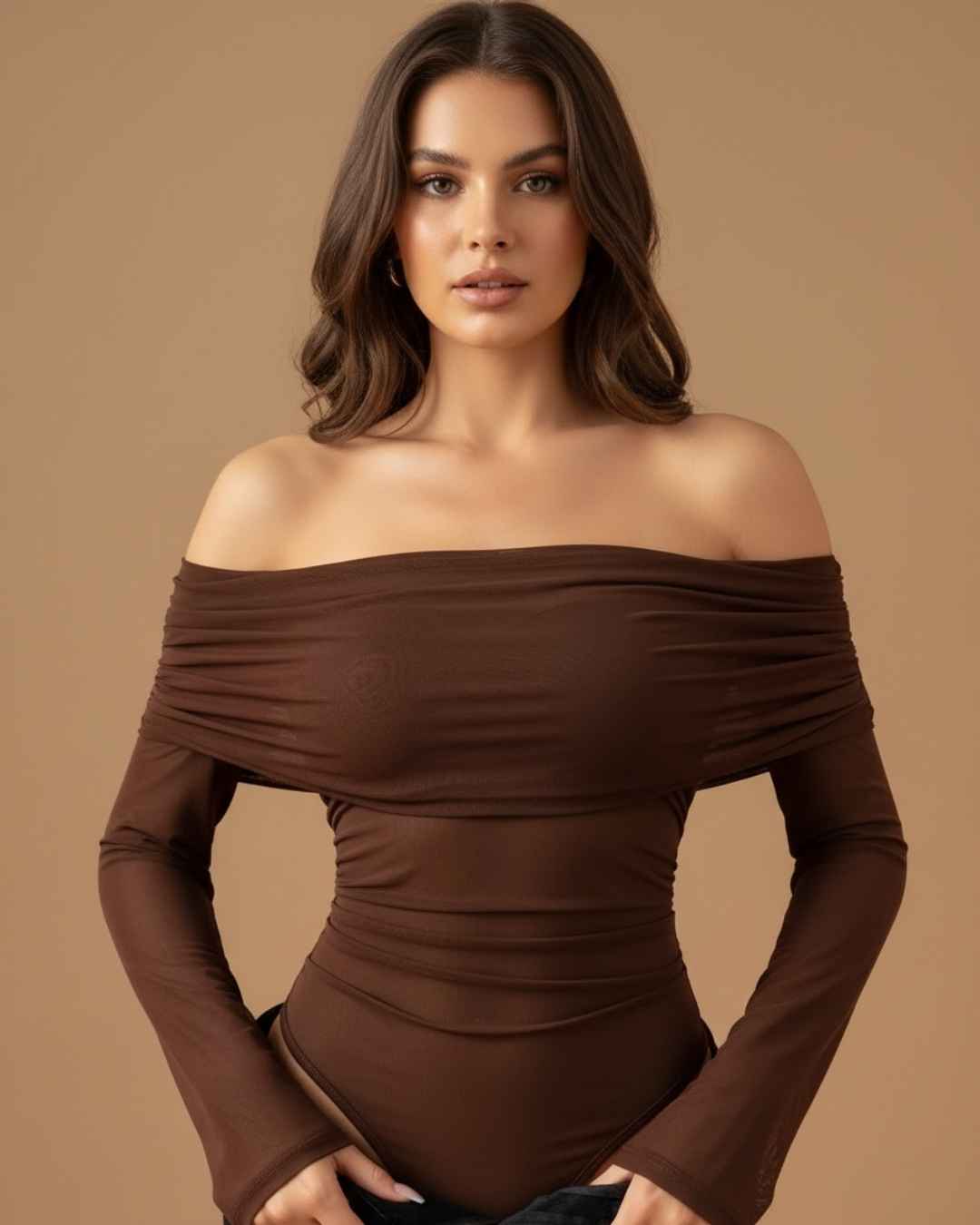 Body Cuello Campesino Manga Larga Malla