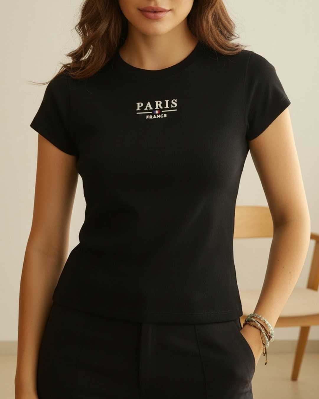 Blusa Camiseta Rib Americano Paris
