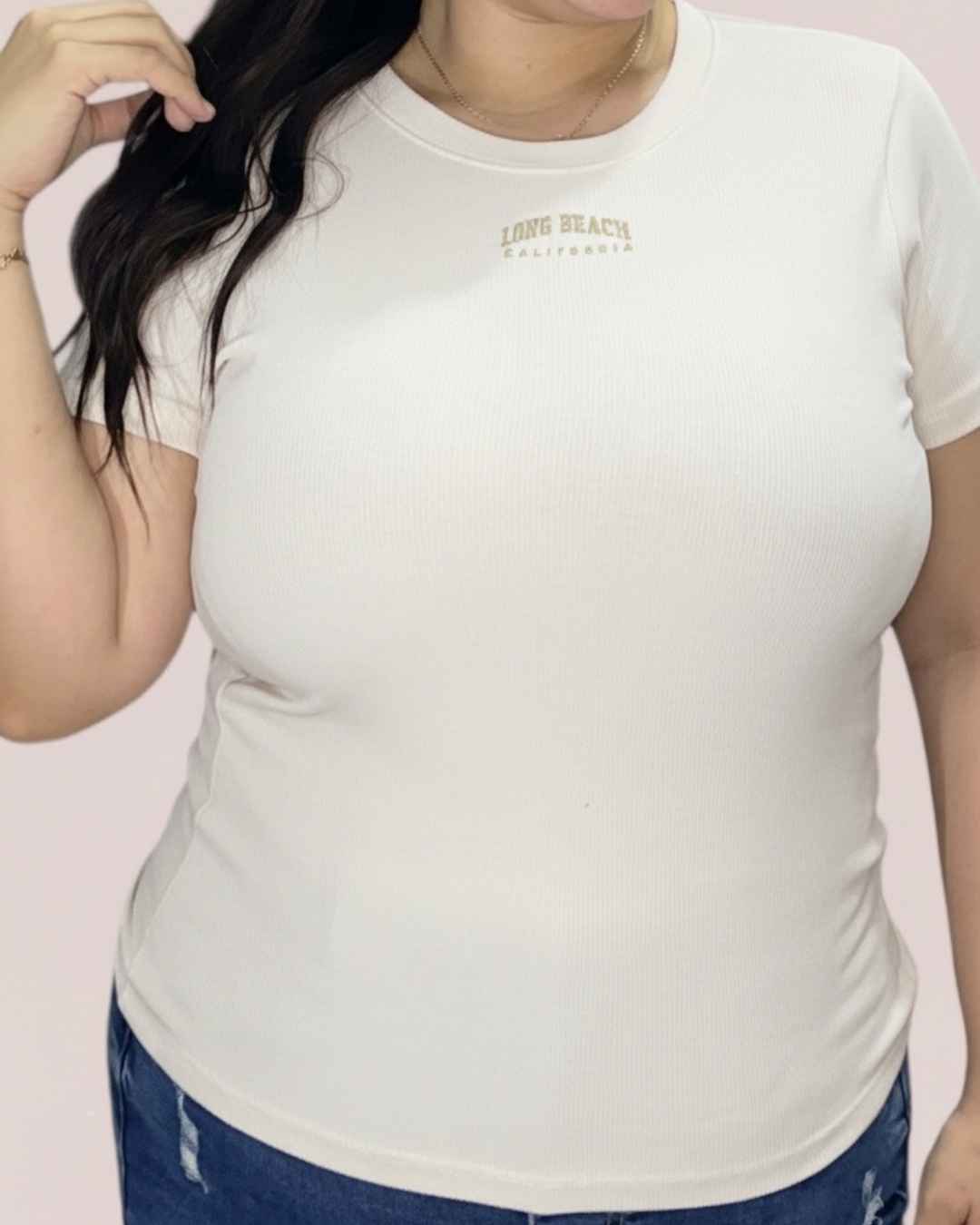 Blusa Cuello Redondo Long Beach Plus