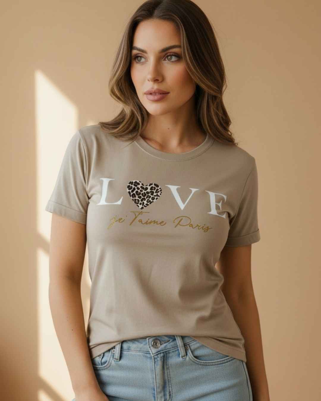 Camiseta Tela Fria Love Je' Taime Paris