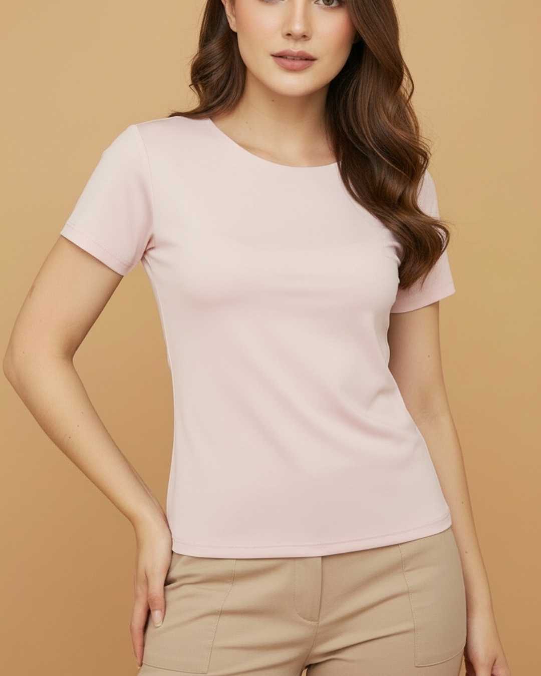 Blusa Cuello Redondo Manga Corta