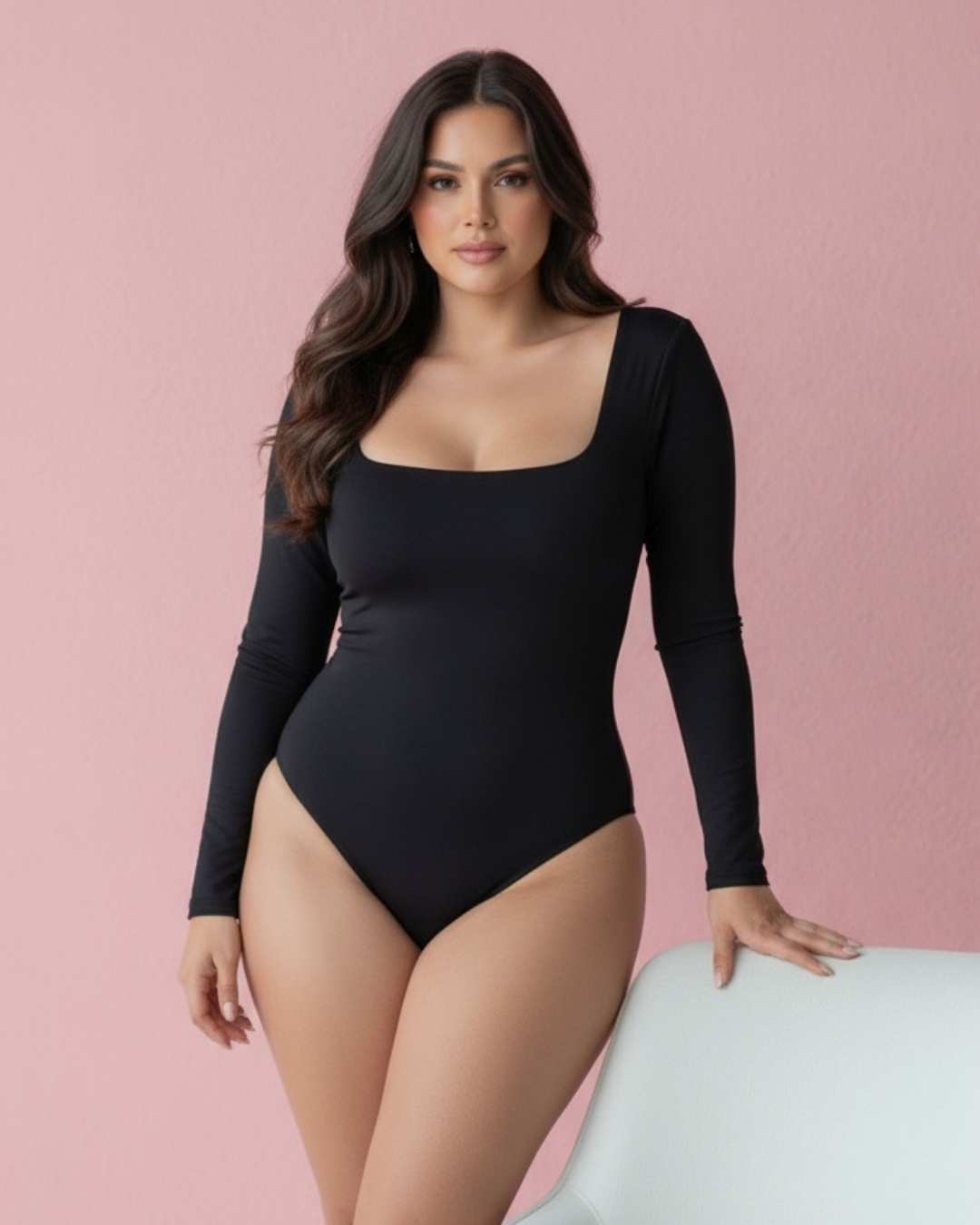 Square Neck Long Sleeve Bodysuit