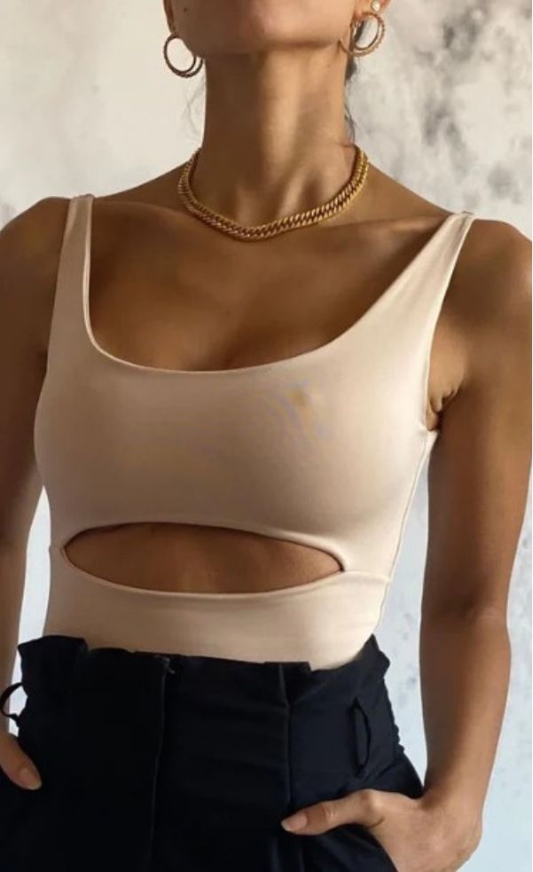 Body Cuello Cuadrado Abertura Abdomen