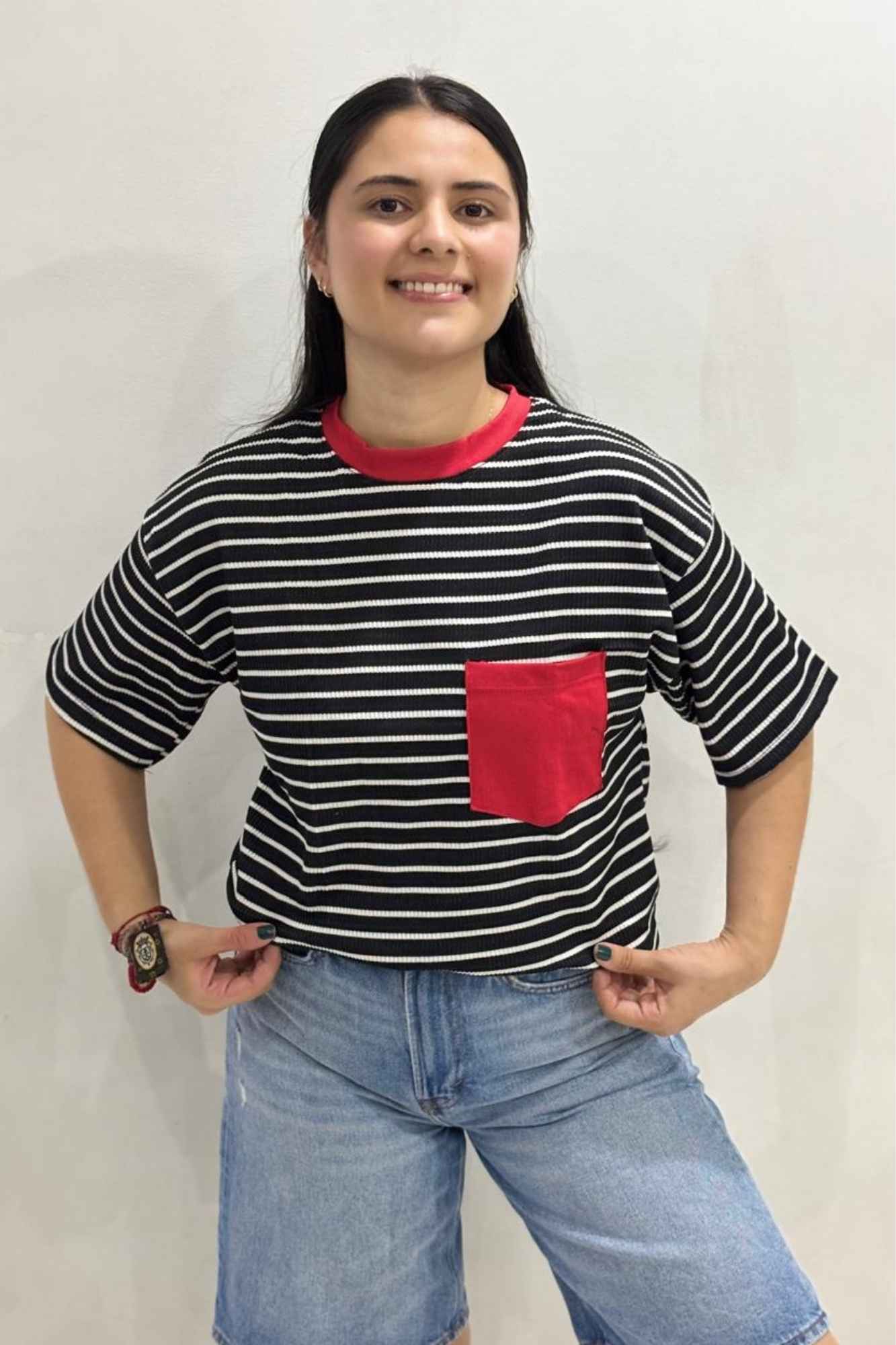 Camiseta Rayas Bolsillo