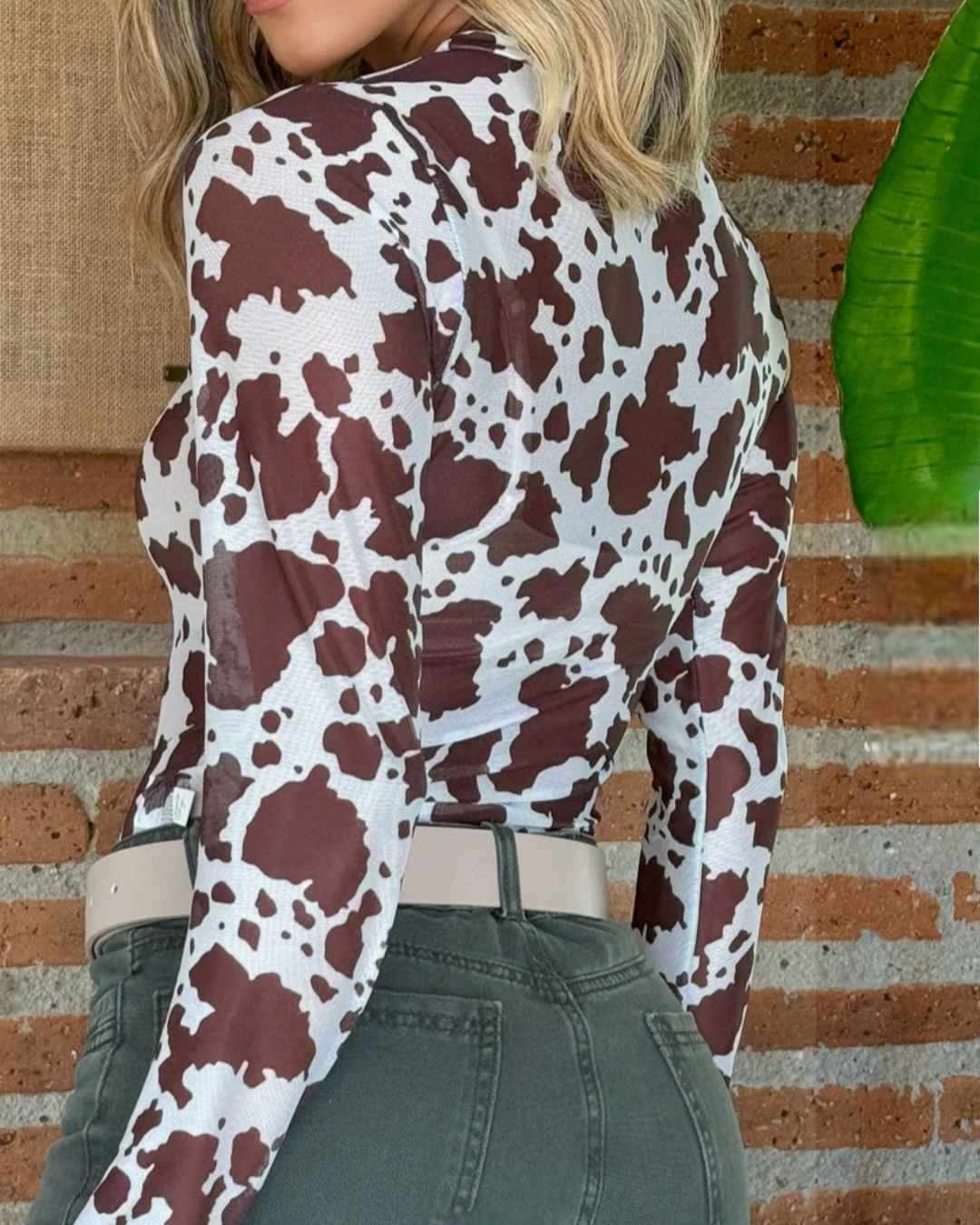 Body Malla Manga Larga (Vaca) + Crop Top
