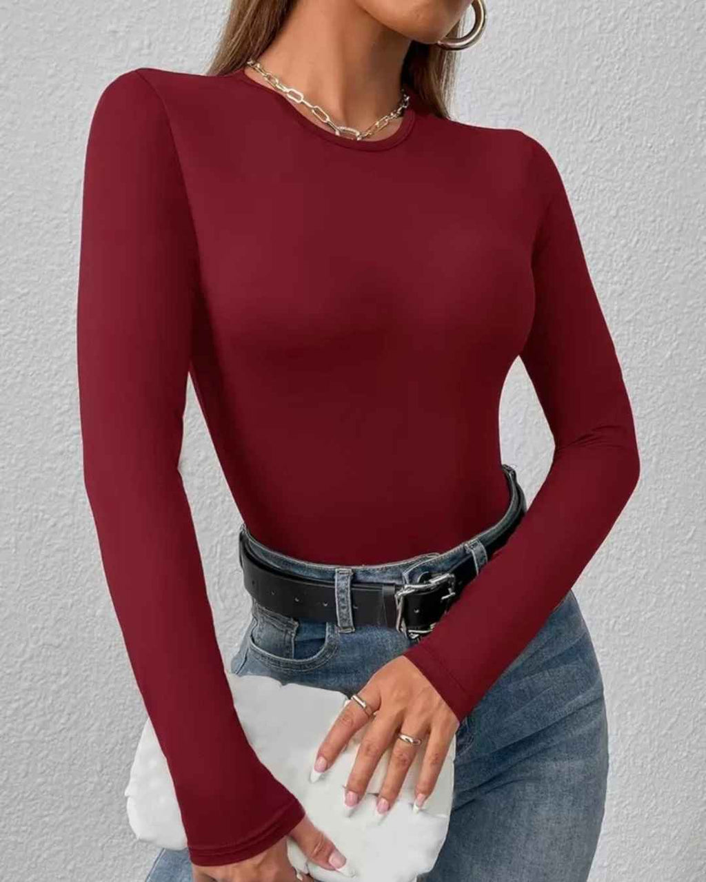 Body Cuello Redondo Manga Larga
