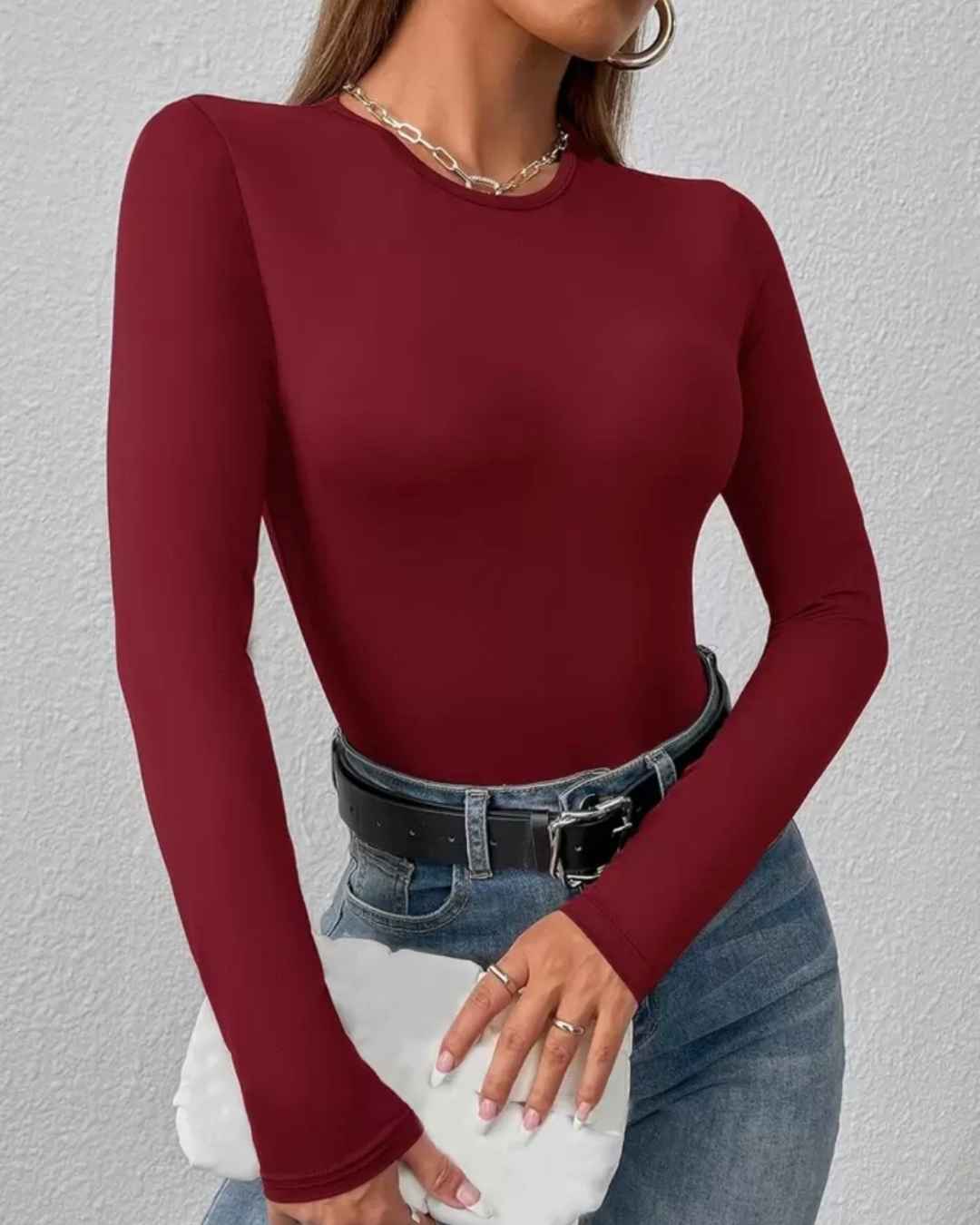 Body Cuello Redondo Manga Larga