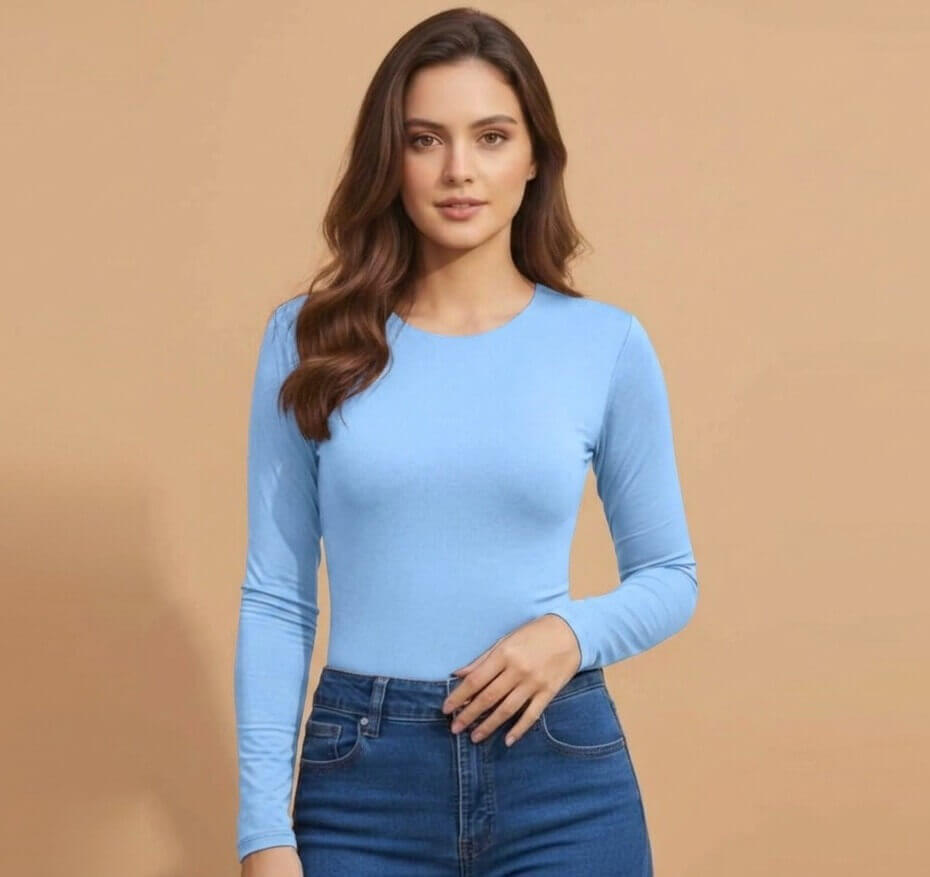 Round Neck Long Sleeve Bodysuit
