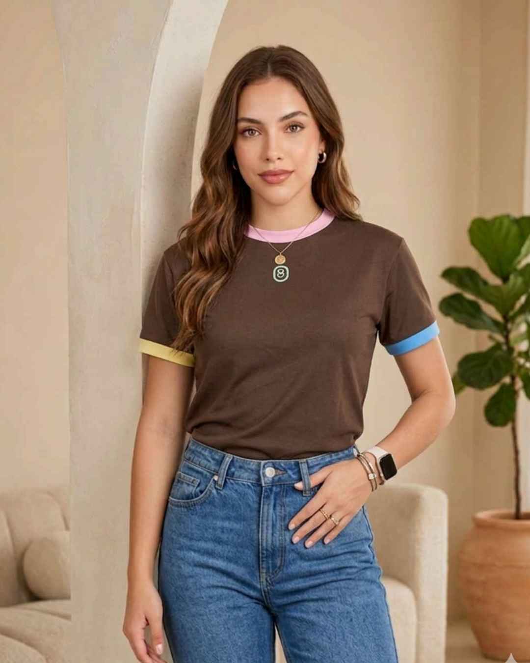 Camiseta combinada