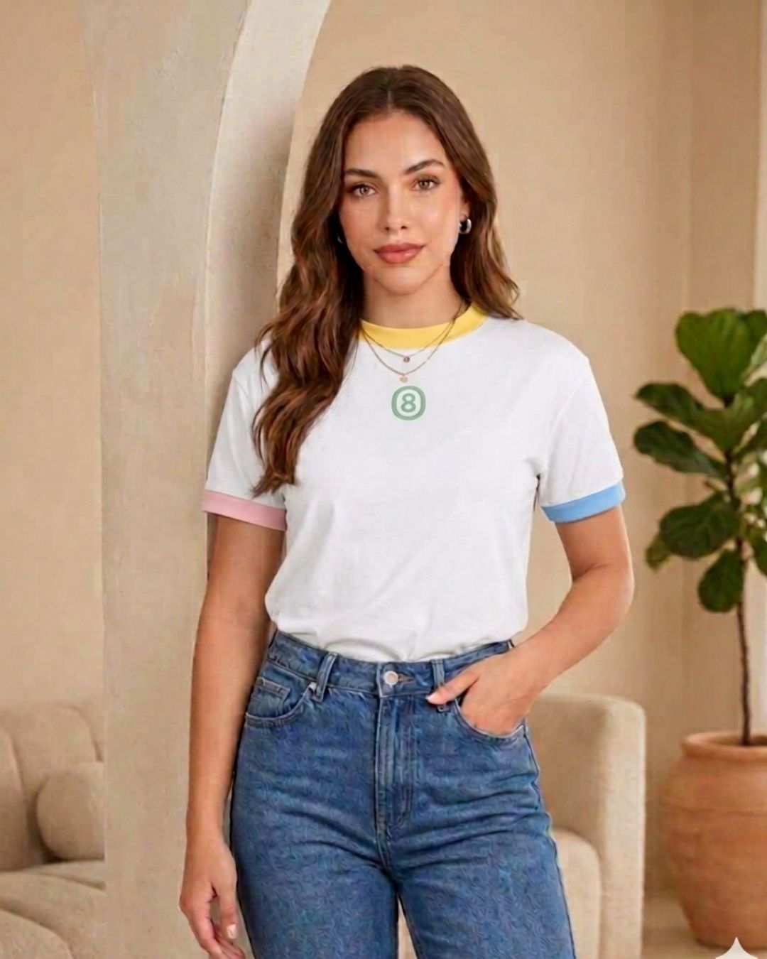 Camiseta combinada