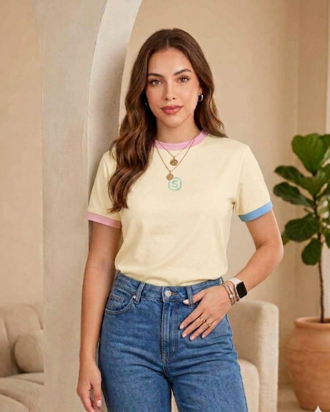 Camiseta combinada